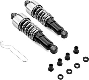 WSays 10.5 Inch Chrome Rear Shocks Lowering Kit Preload Adjustable Compatible